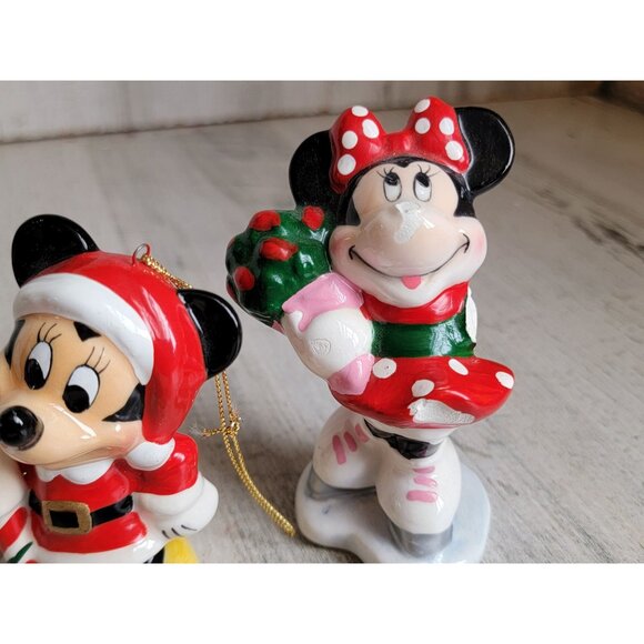 Vintage Disney AS IS mickey mouse Minnie ski ornament Xmas set - Picture 4 of 8